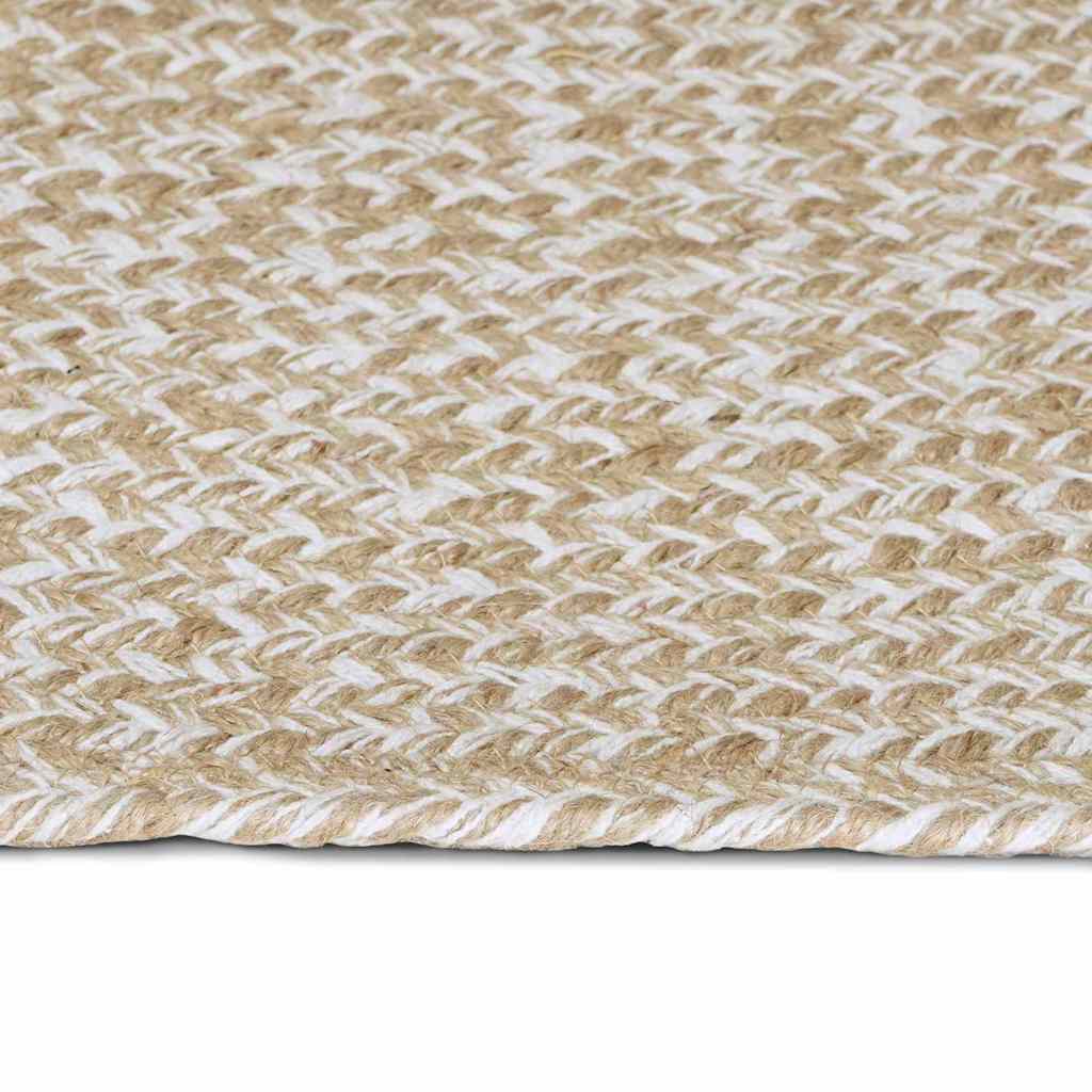 vidaXL Χαλιά χώρου Φυσικό και Λευκό 80 x 300 cm Γιούτα