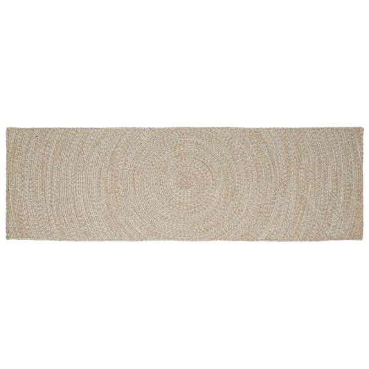 vidaXL Χαλιά χώρου Φυσικό και Λευκό 80 x 300 cm Γιούτα