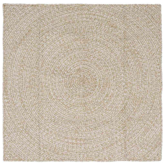 vidaXL Χαλιά χώρου Φυσικό και Λευκό 120 x 120 cm Γιούτα