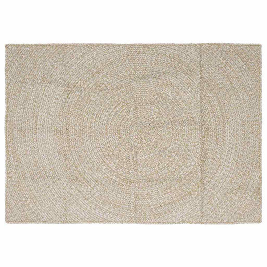 vidaXL Χαλιά χώρου Φυσικό και Λευκό 140 x 200 cm Γιούτα