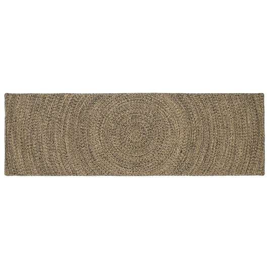 vidaXL Χαλιά χώρου Φυσικό και Μαύρο 80 x 250 cm Γιούτα