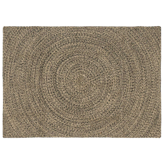 vidaXL Χαλιά χώρου Φυσικό και Μαύρο 120 x 170 cm Γιούτα