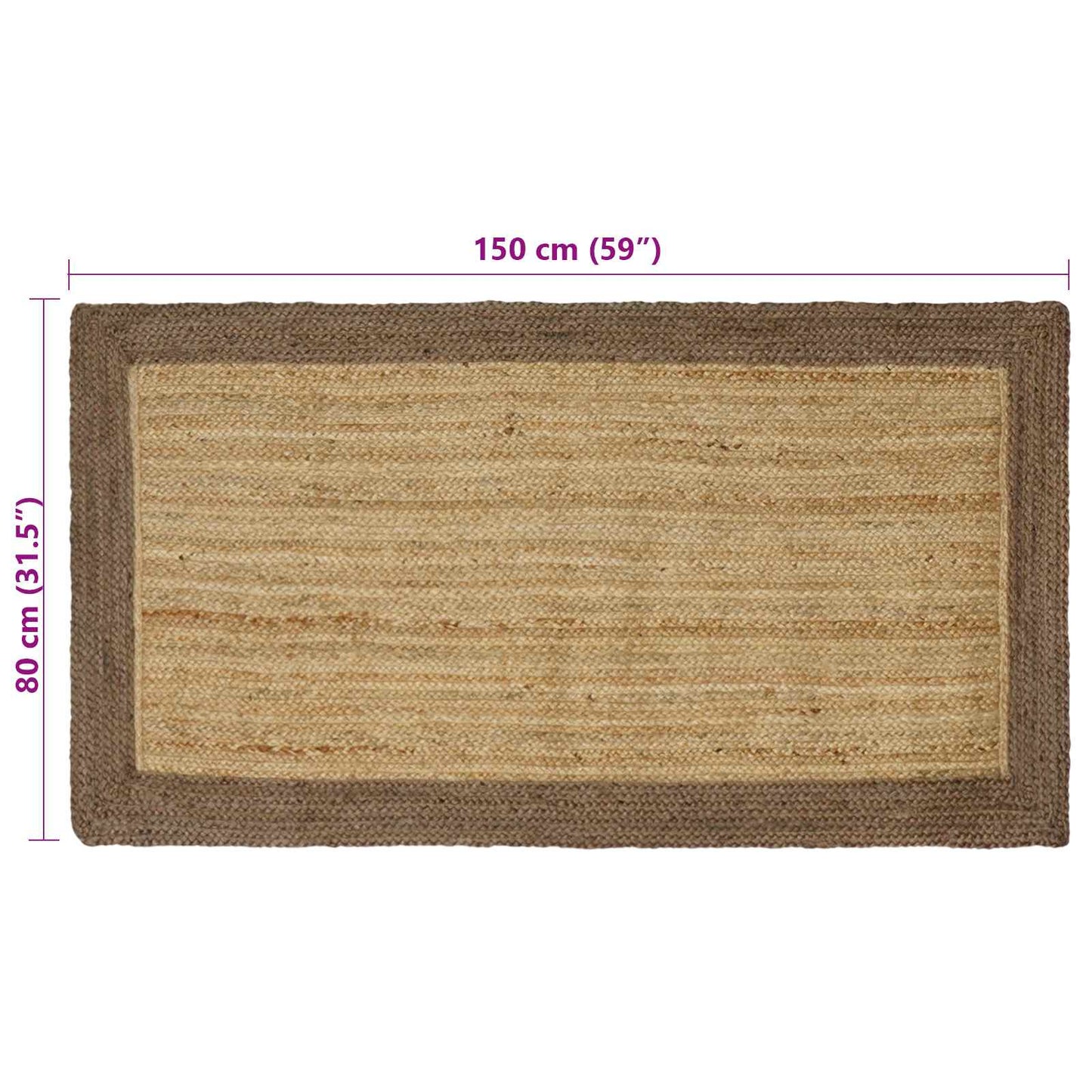 vidaXL Χαλιά χώρου Γκρι 80 x 150 cm Γιούτα