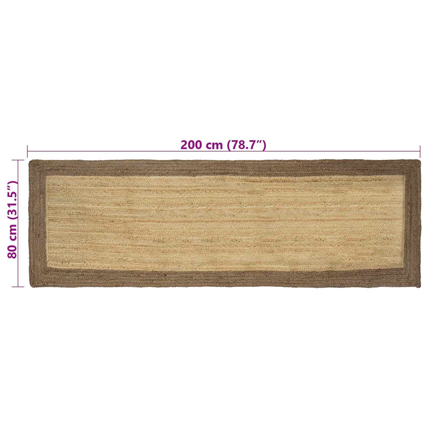 vidaXL Χαλιά χώρου Γκρι 80 x 200 cm Γιούτα