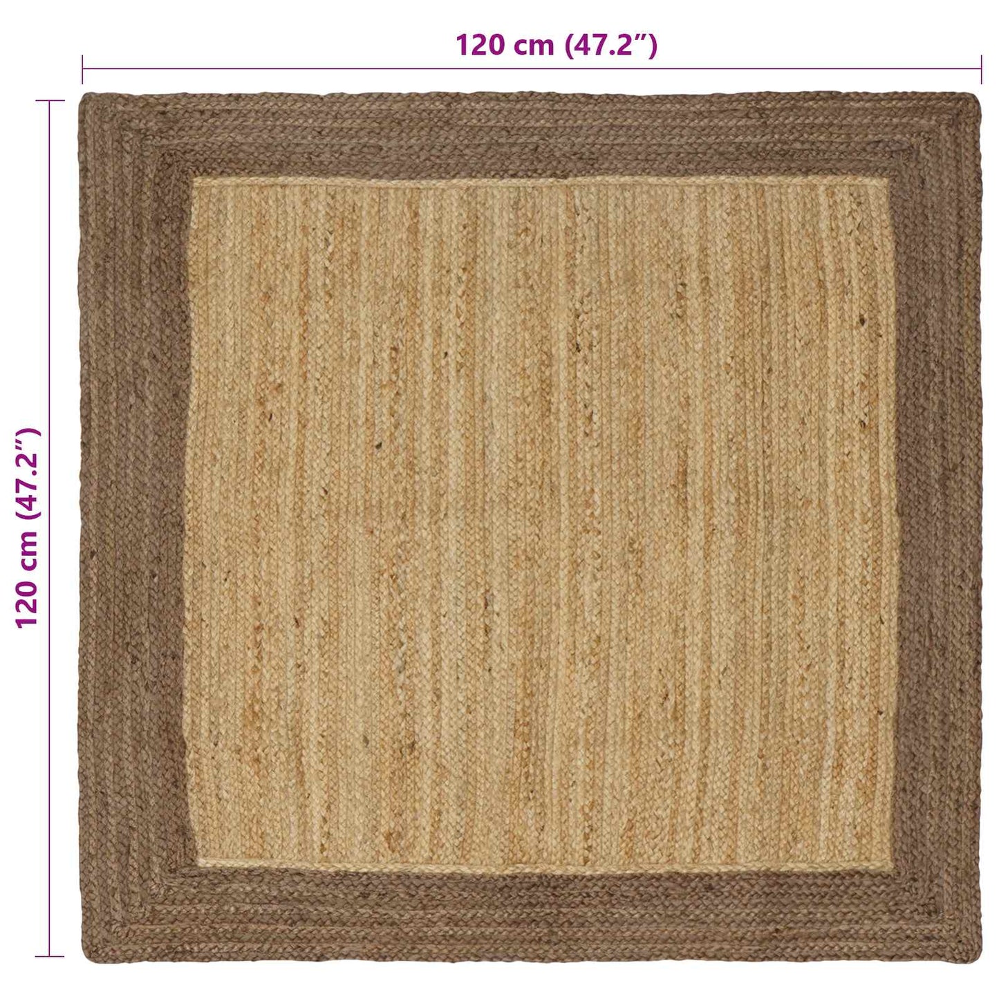 vidaXL Χαλιά χώρου Γκρι 120 x 120 cm Γιούτα