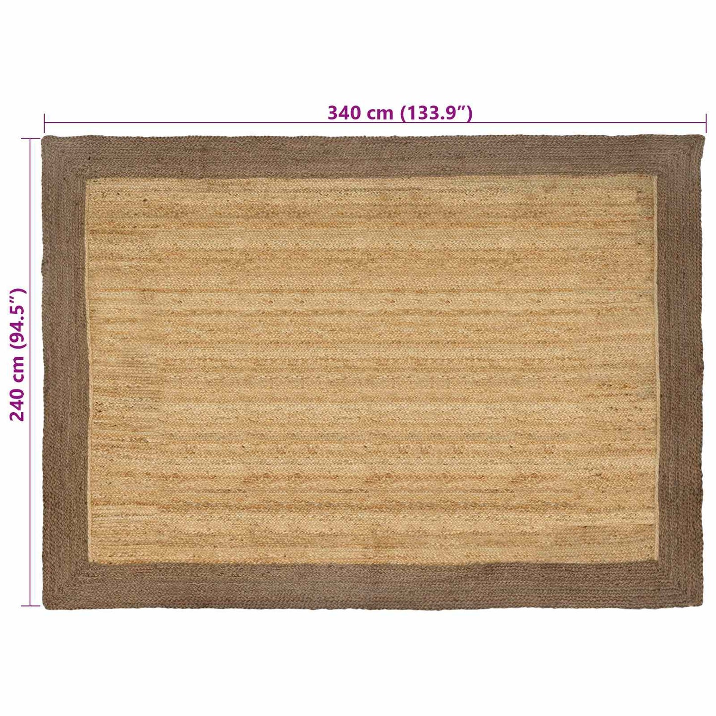 vidaXL Χαλιά χώρου Γκρι 240 x 340 εκ. Γιούτα