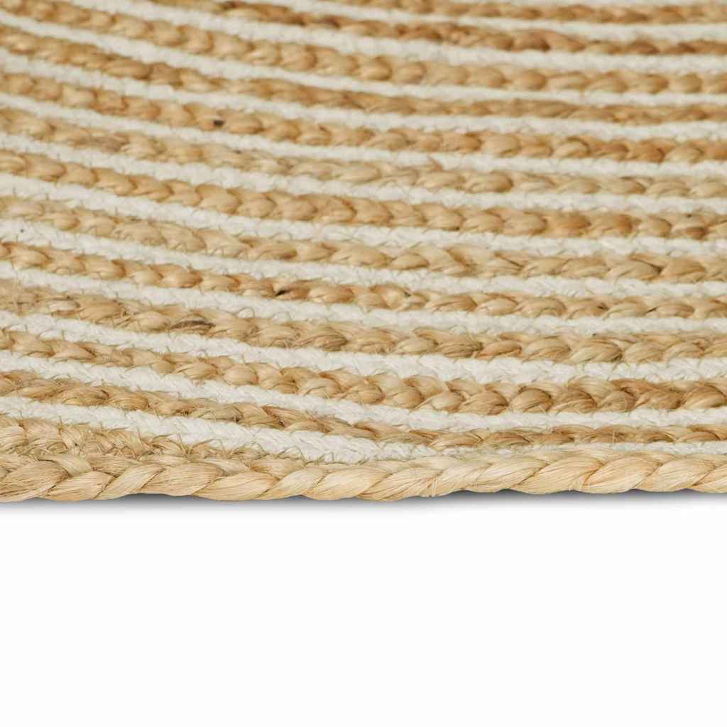 vidaXL Χαλί Φυσικό και Λευκό 140 x 200 cm Γιούτα