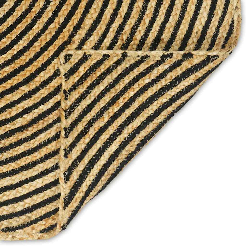 vidaXL Χαλί Φυσικό και Μαύρο 80 x 150 cm Γιούτα