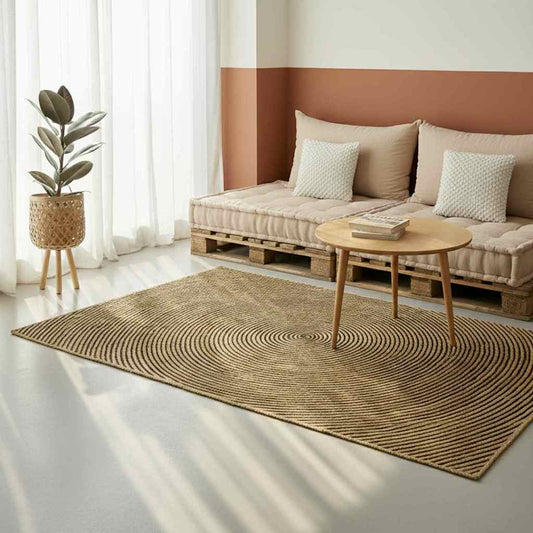 vidaXL Χαλιά χώρου Μαύρο 120 x 170 cm Γιούτα