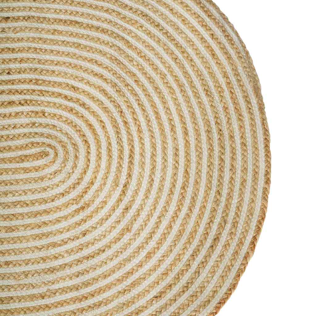 vidaXL Χαλί Φυσικό και Λευκό 152 x 245 εκ Γιούτα