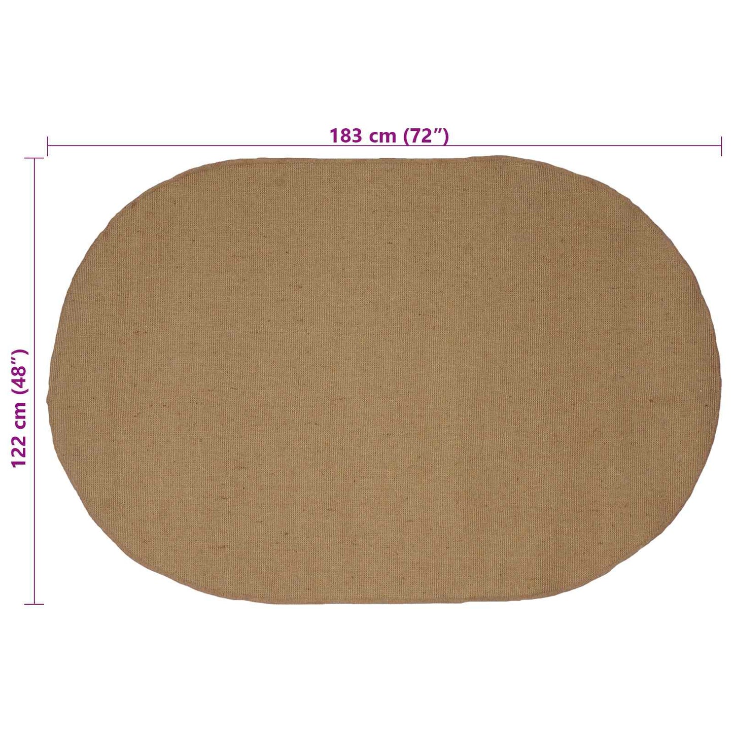 vidaXL Χαλιά χώρου Φυσικό 122 x 183 cm Γιούτα