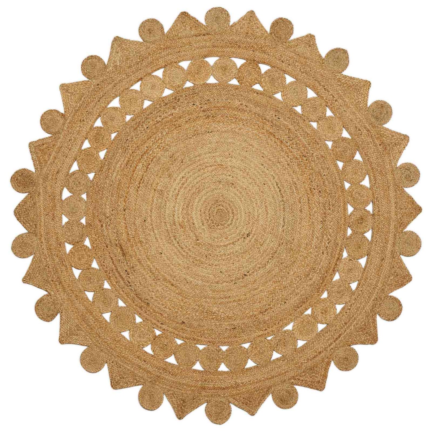 vidaXL Χαλί Καφέ Ø 180 εκ. Γιούτα