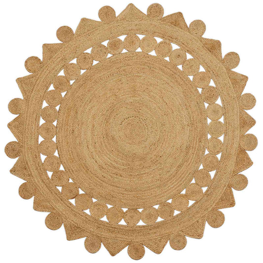 vidaXL Χαλί Καφέ Ø 210 cm Γιούτα