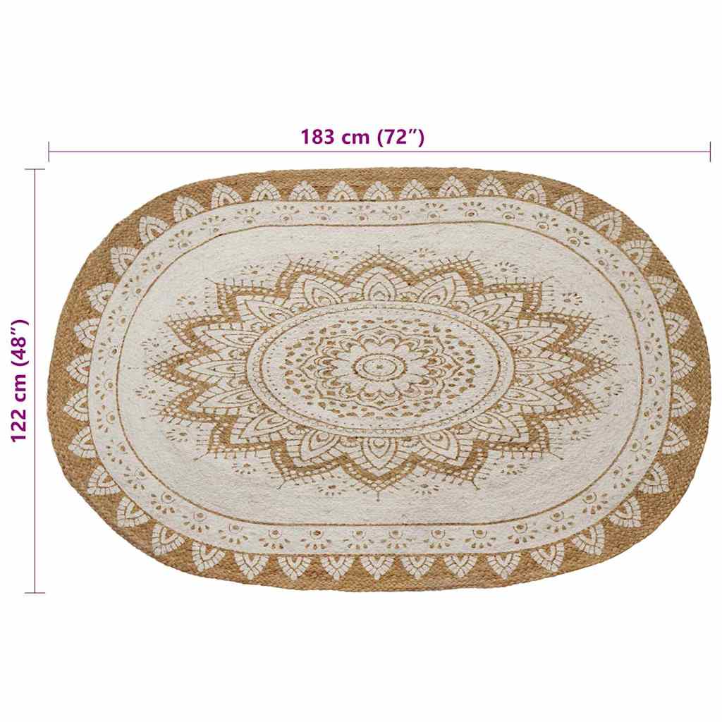 vidaXL Χαλί Καφέ 122 x 183 cm Γιούτα