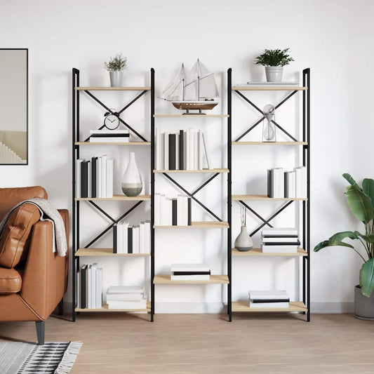 vidaXL Ράφι Βιβλίων Δρύς Sonoma 156 x 25 x 167 εκ. Επεξεργασμένο ξύλο