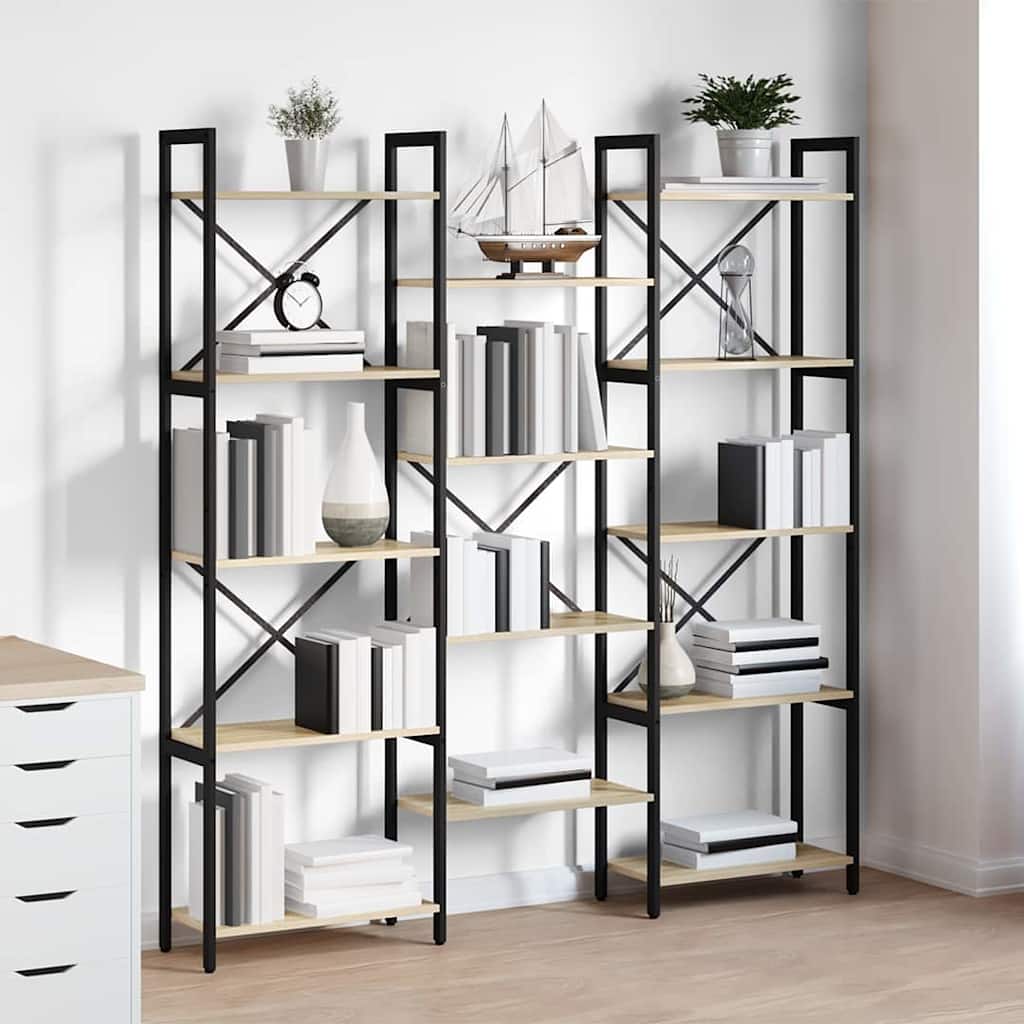 vidaXL Ράφι Βιβλίων Δρύς Sonoma 156 x 25 x 167 εκ. Επεξεργασμένο ξύλο