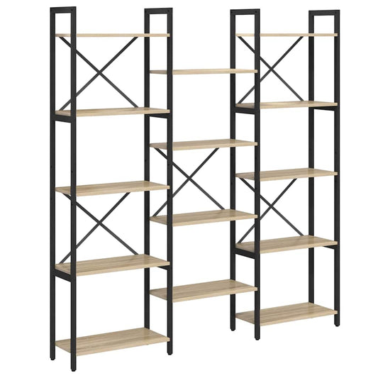 vidaXL Ράφι Βιβλίων Δρύς Sonoma 156 x 25 x 167 εκ. Επεξεργασμένο ξύλο