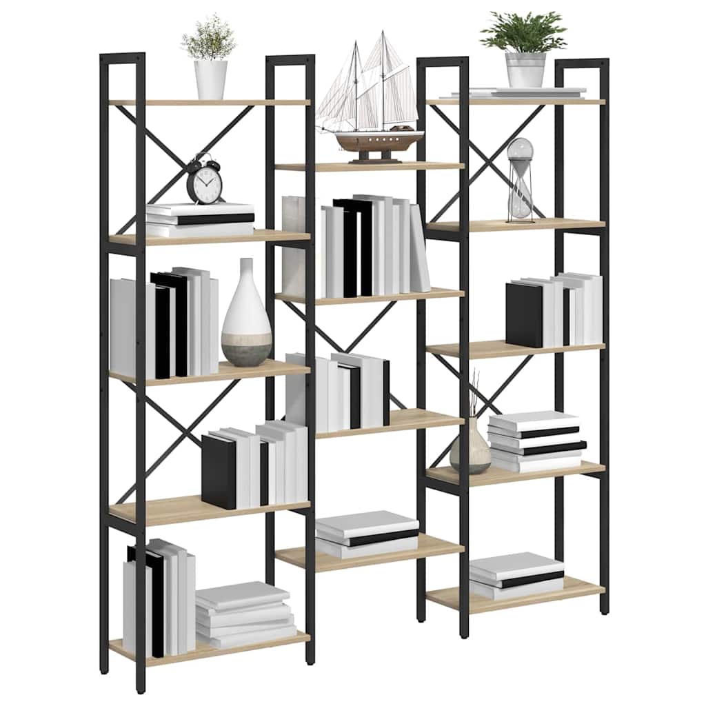 vidaXL Ράφι Βιβλίων Δρύς Sonoma 156 x 25 x 167 εκ. Επεξεργασμένο ξύλο
