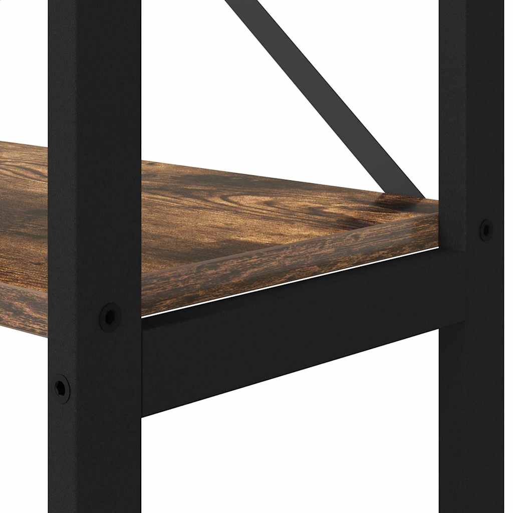 vidaXL Ράφι Βιβλίων Καπνιστή δρυς 156 x 25 x 167.5 εκ