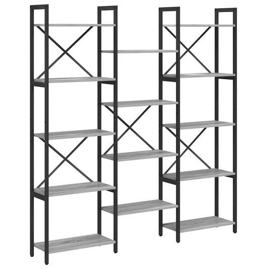 vidaXL Ράφι Βιβλίων Γκρι sonoma 156 x 25 x 167 εκ. Επεξεργασμένο ξύλο