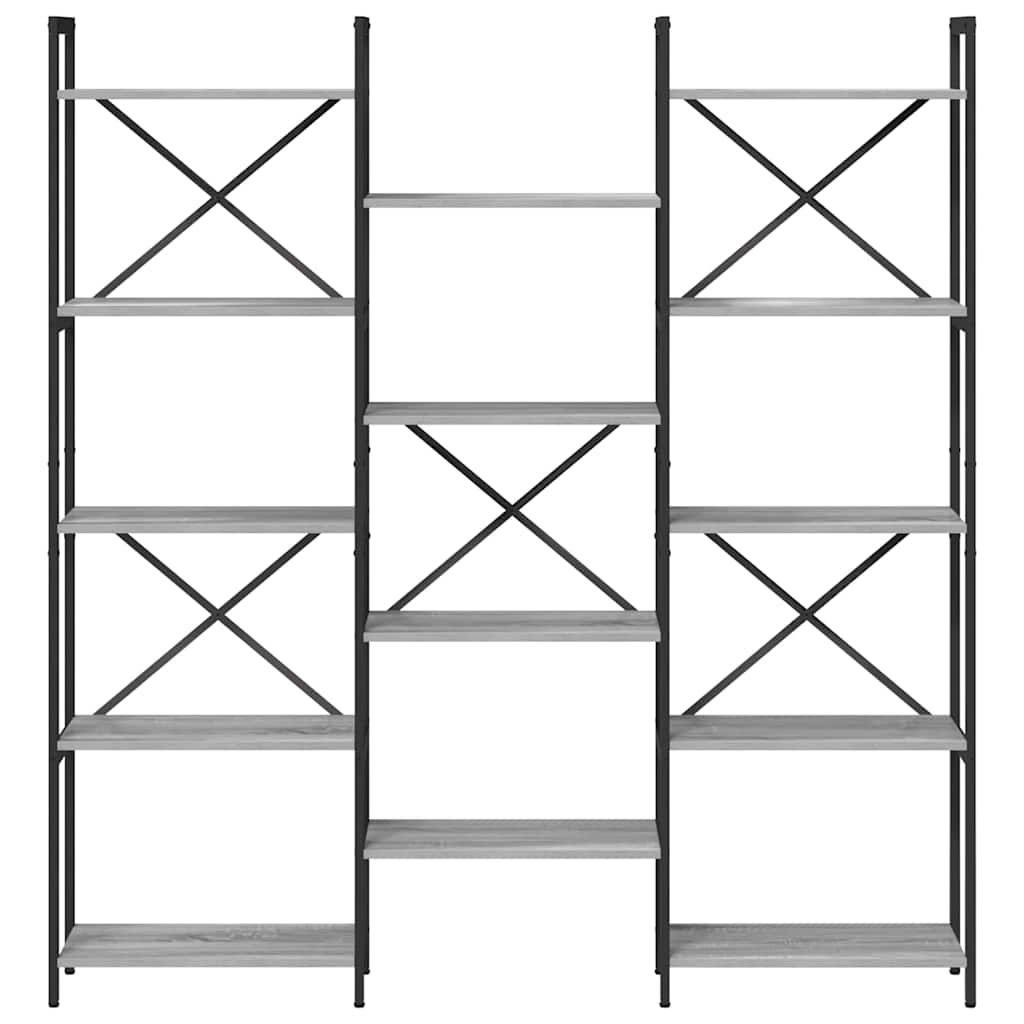 vidaXL Ράφι Βιβλίων Γκρι sonoma 156 x 25 x 167.5 εκ Επεξεργασμένο ξύλο