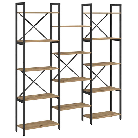 vidaXL Ράφι Βιβλίων Artisan Oak 156 x 25 x 167 εκ. Επεξεργασμένο ξύλο