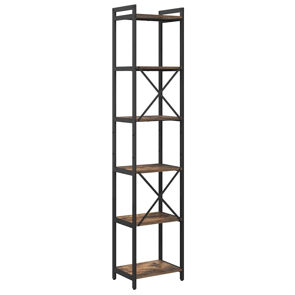 vidaXL Βιβλιοθήκη Καπνιστή δρυς 40 x 30 x 188 εκ Επεξεργασμένο ξύλο