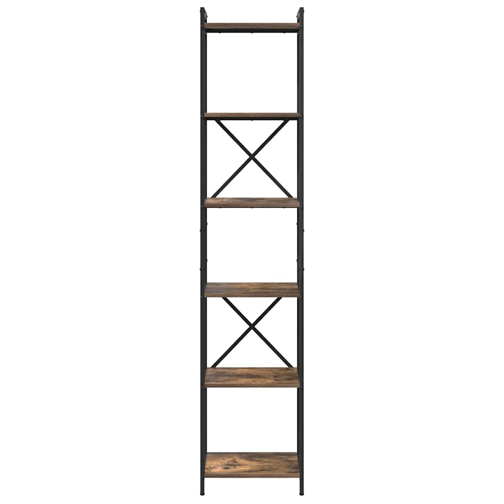 vidaXL Βιβλιοθήκη Καπνιστή δρυς 40 x 30 x 188 εκ Επεξεργασμένο ξύλο