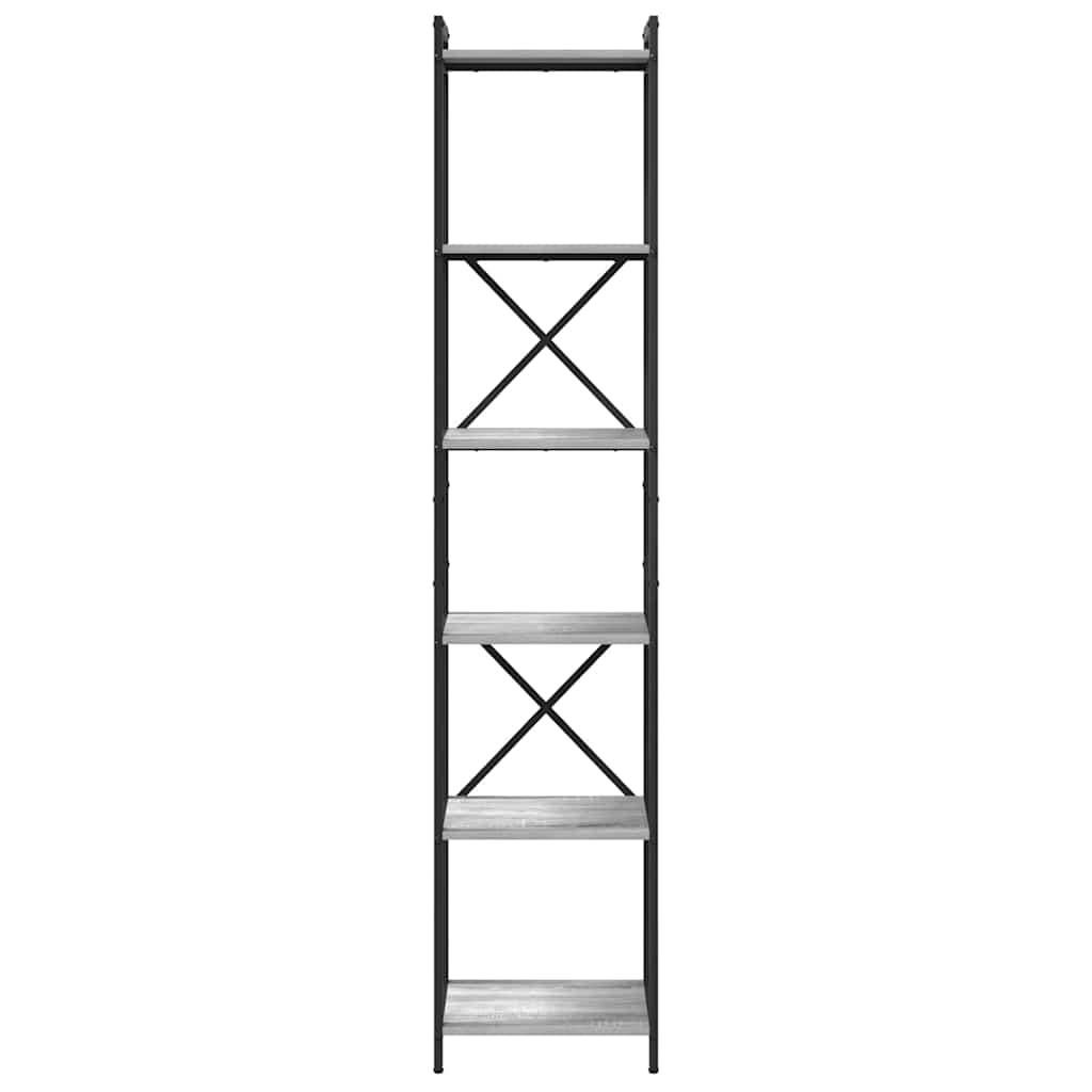 vidaXL Βιβλιοθήκη Γκρι sonoma 40 x 30 x 188 εκ Επεξεργασμένο ξύλο