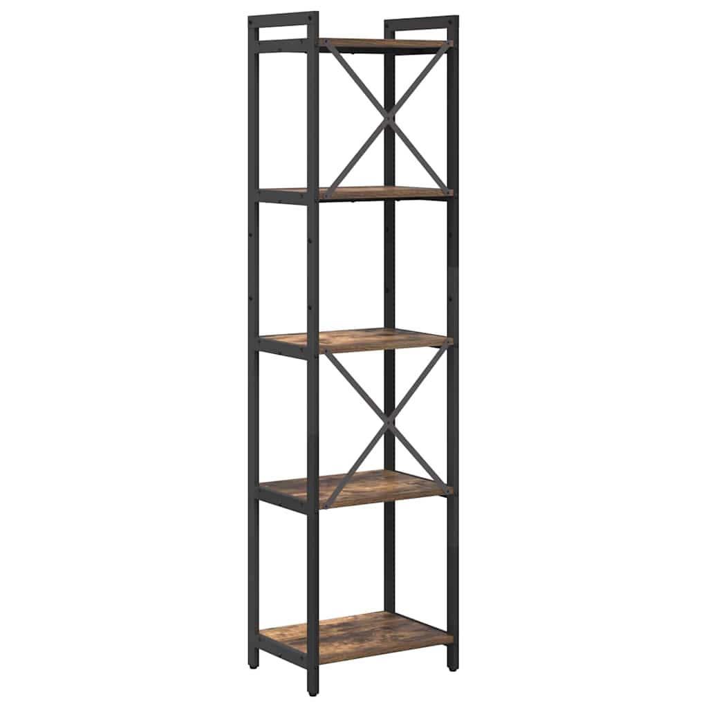 vidaXL Βιβλιοθήκη Καπνιστή δρυς 40 x 30 x 153 εκ Επεξεργασμένο ξύλο