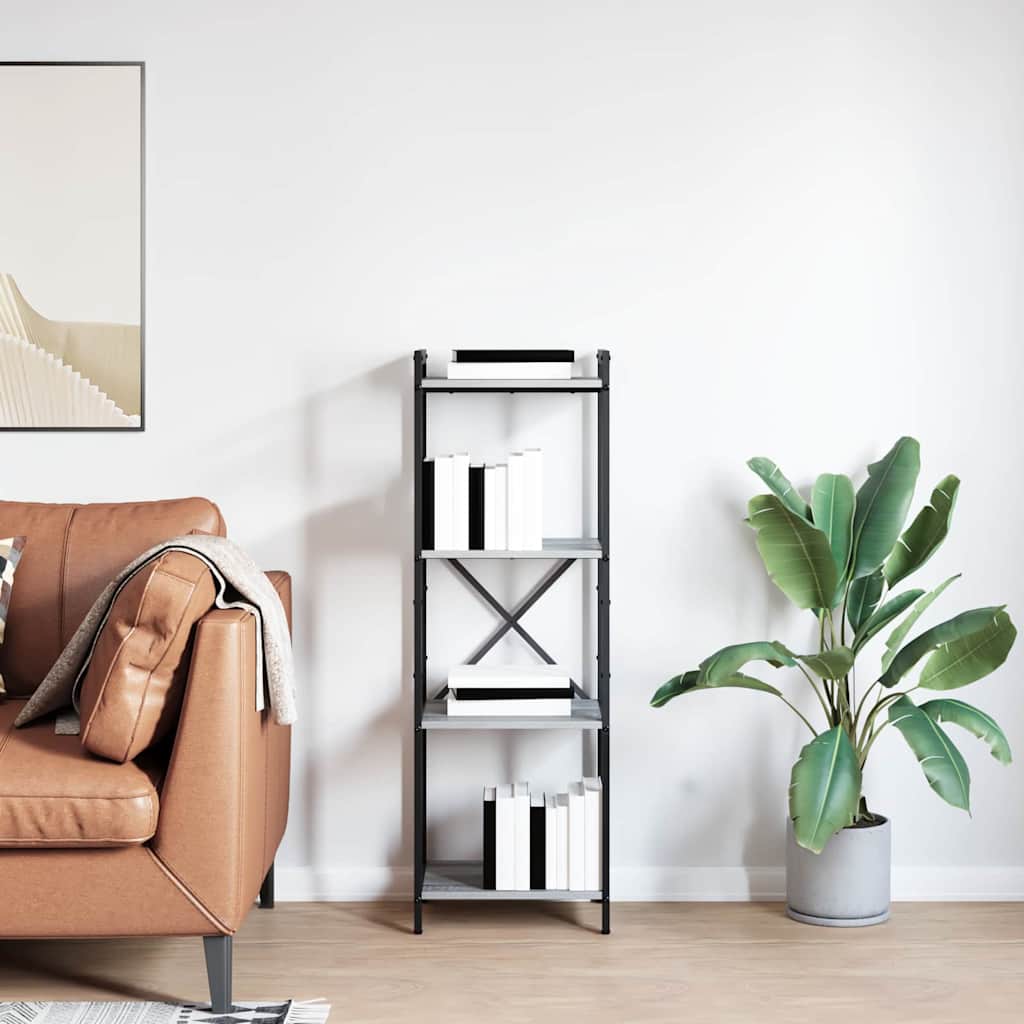 vidaXL Βιβλιοθήκη Γκρι sonoma 40 x 30 x 118 εκ Επεξεργασμένο ξύλο