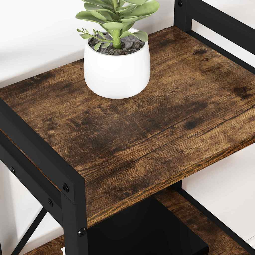 vidaXL Βιβλιοθήκη Καπνιστή δρυς 40 x 30 x 83 εκ Επεξεργασμένο ξύλο