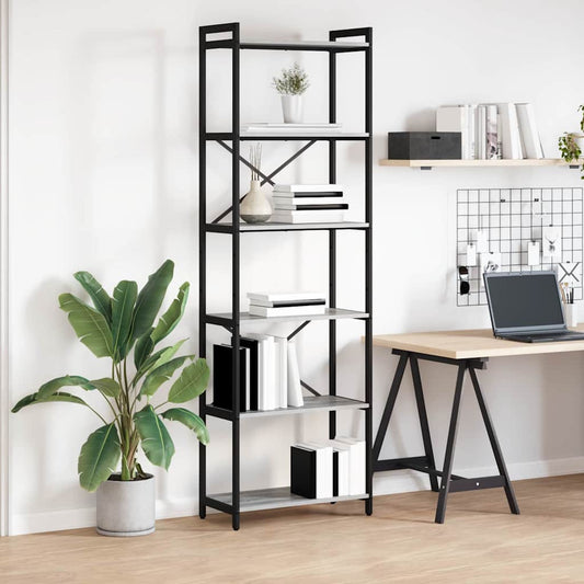 vidaXL Βιβλιοθήκη Γκρι sonoma 60 x 30 x 188 εκ Επεξεργασμένο ξύλο