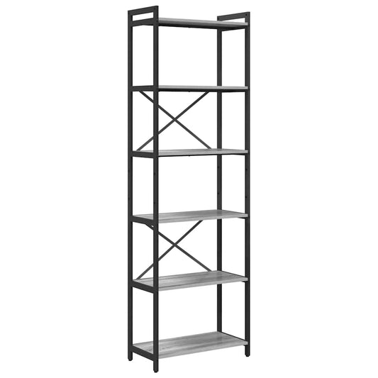 vidaXL Βιβλιοθήκη Γκρι sonoma 60 x 30 x 188 εκ Επεξεργασμένο ξύλο