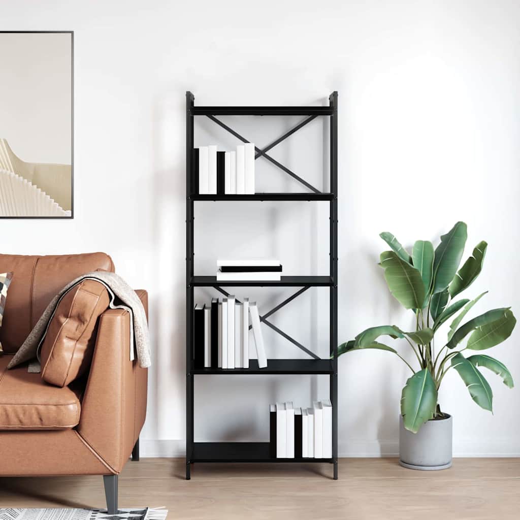 vidaXL Βιβλιοθήκη Μαύρη δρυς 60 x 30 x 153 εκ Επεξεργασμένο ξύλο