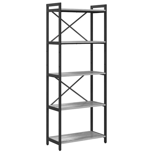 vidaXL Ράφι Βιβλίων Γκρι sonoma 60 x 30 x 155 εκ Επεξεργασμένο ξύλο
