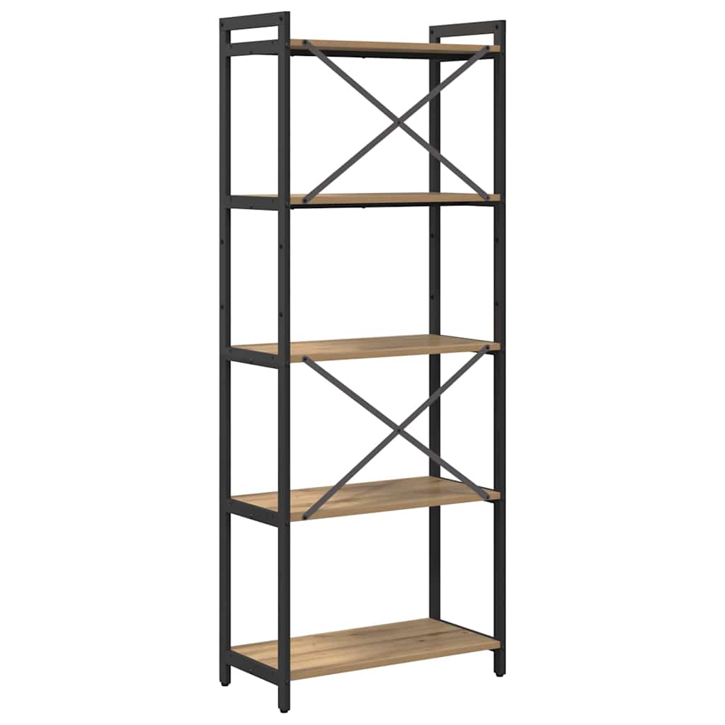 vidaXL Βιβλιοθήκη artisan δρυς 60 x 30 x 153 εκ Επεξεργασμένο ξύλο