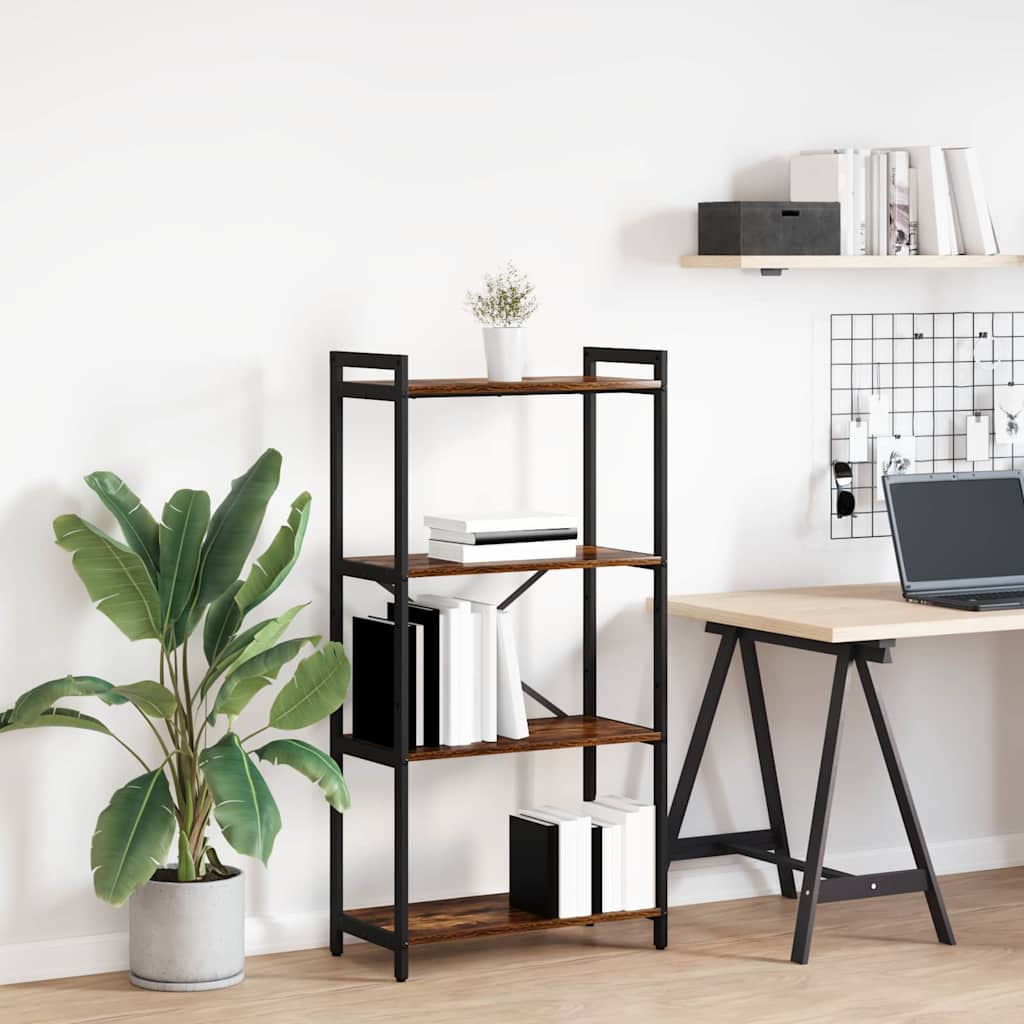 vidaXL Βιβλιοθήκη Καπνιστή δρυς 60 x 30 x 118 εκ Επεξεργασμένο ξύλο