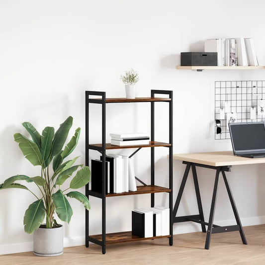 vidaXL Βιβλιοθήκη Καπνιστή δρυς 60 x 30 x 118 εκ Επεξεργασμένο ξύλο