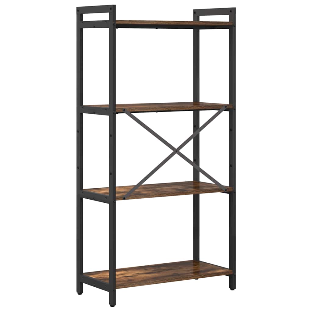 vidaXL Βιβλιοθήκη Καπνιστή δρυς 60 x 30 x 118 εκ Επεξεργασμένο ξύλο