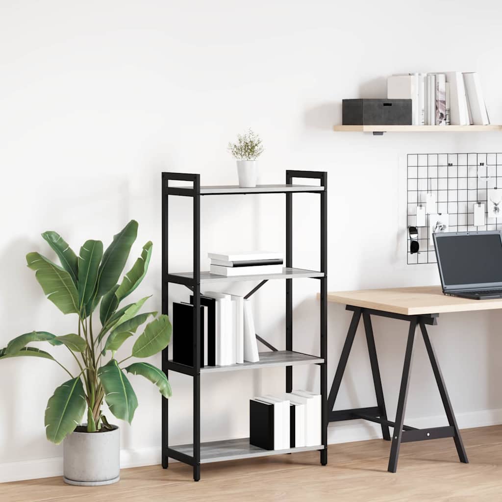 vidaXL Βιβλιοθήκη Γκρι sonoma 60 x 30 x 118 εκ Επεξεργασμένο ξύλο