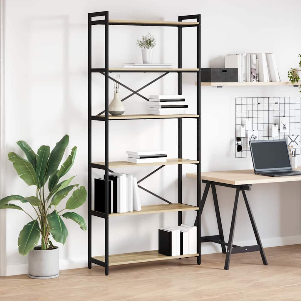 vidaXL Βιβλιοθήκη Sonoma Δρυς 80 x 30 x 188 εκ Επεξεργασμένο ξύλο