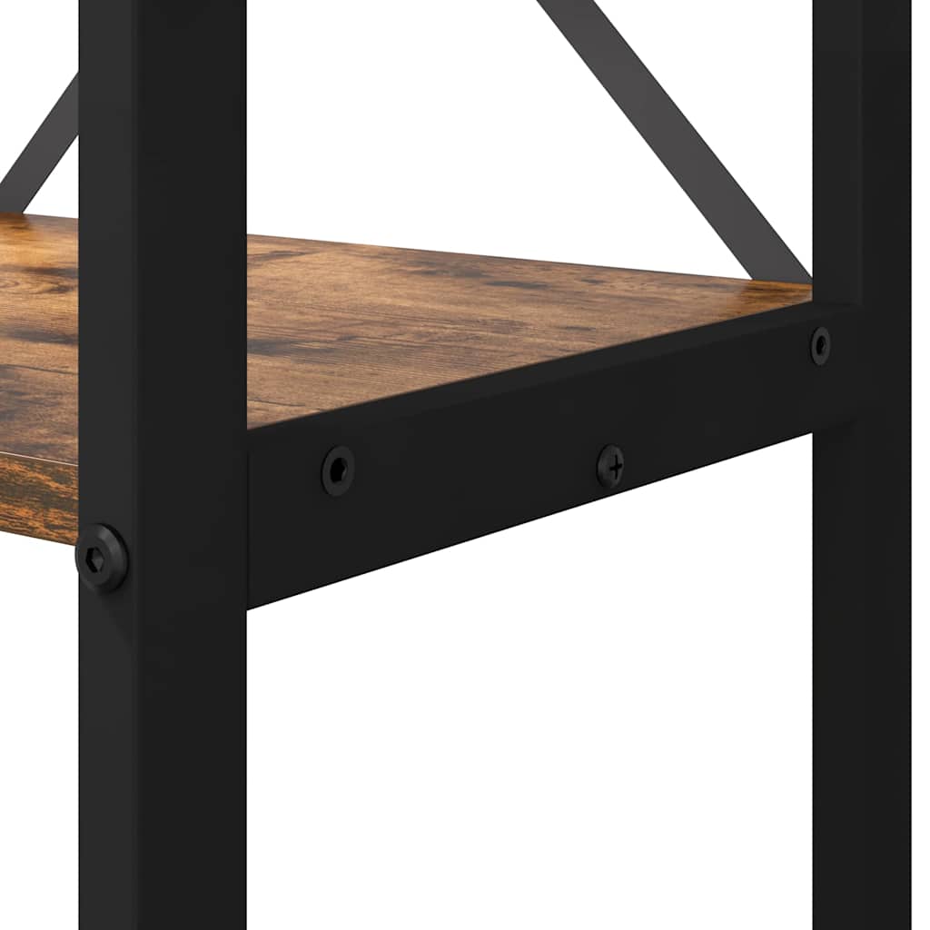 vidaXL Βιβλιοθήκη Καπνιστή δρυς 80 x 30 x 188 εκ Επεξεργασμένο ξύλο