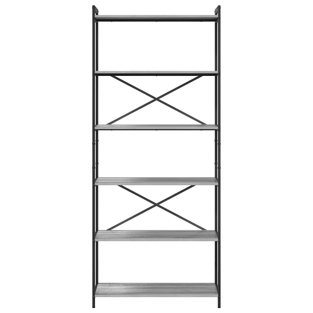 vidaXL Βιβλιοθήκη Γκρι sonoma 80 x 30 x 188 εκ Επεξεργασμένο ξύλο