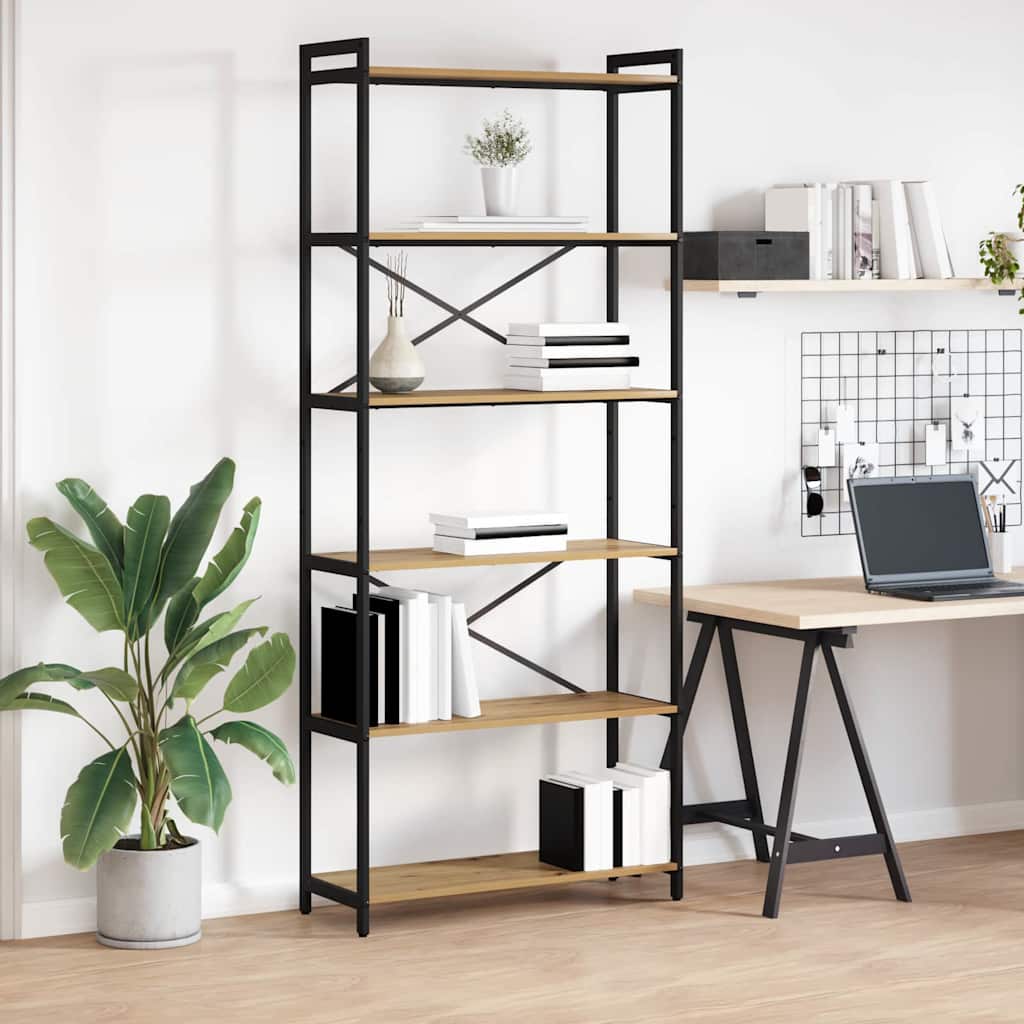 vidaXL Βιβλιοθήκη artisan δρυς 80 x 30 x 188 εκ Επεξεργασμένο ξύλο