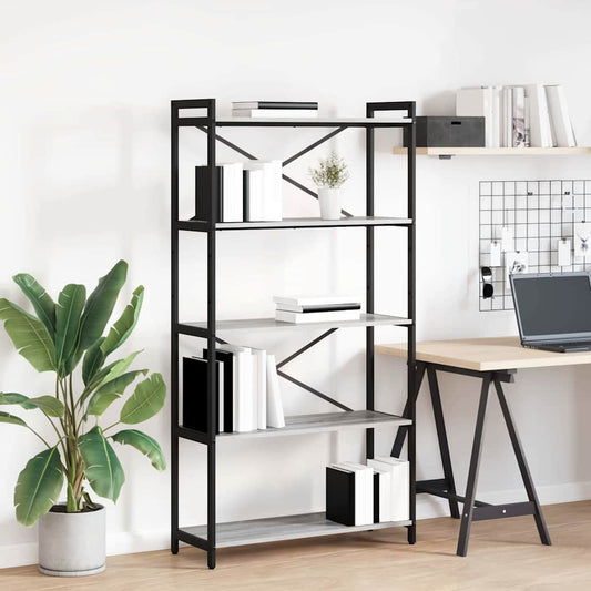 vidaXL Βιβλιοθήκη Γκρι sonoma 80 x 30 x 153 εκ Επεξεργασμένο ξύλο