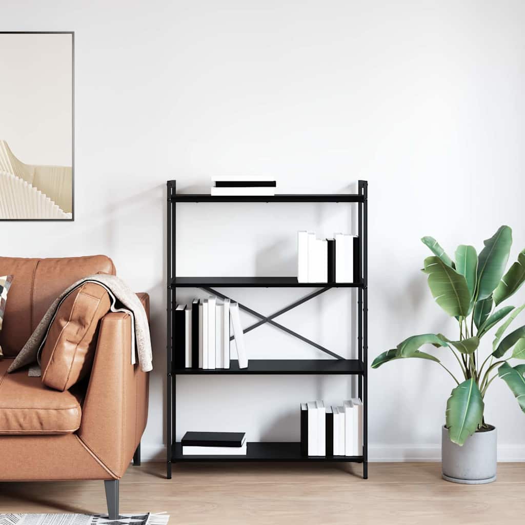 vidaXL Βιβλιοθήκη Μαύρη δρυς 80 x 30 x 118 εκ Επεξεργασμένο ξύλο