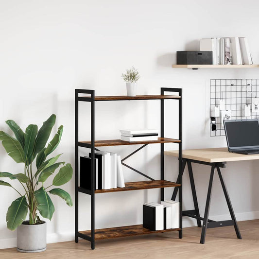 vidaXL Βιβλιοθήκη Καπνιστή δρυς 80 x 30 x 118 εκ Επεξεργασμένο ξύλο