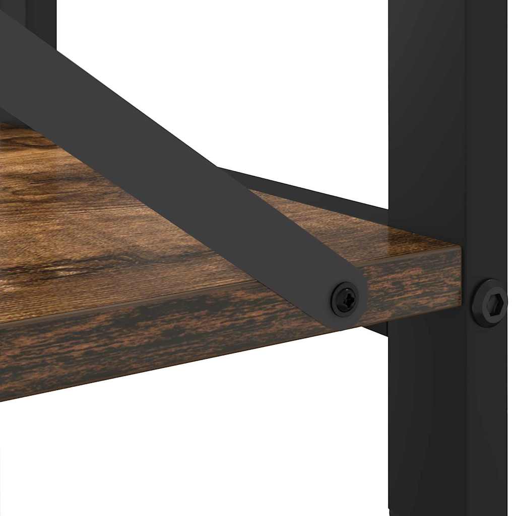 vidaXL Βιβλιοθήκη Καπνιστή δρυς 80 x 30 x 83 εκ Επεξεργασμένο ξύλο