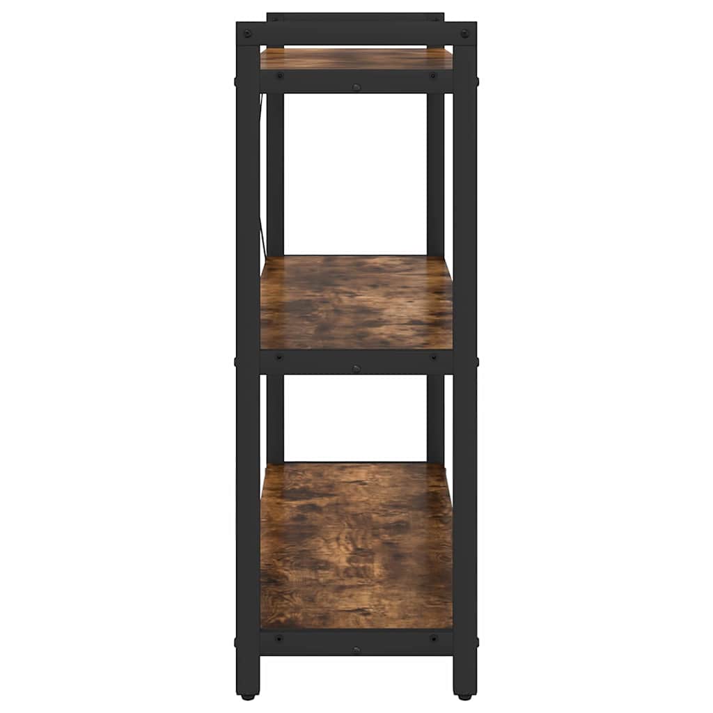 vidaXL Βιβλιοθήκη Καπνιστή δρυς 80 x 30 x 83 εκ Επεξεργασμένο ξύλο